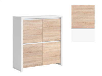Comoda Kaspian KOM4D (alb/stejar sonoma)
