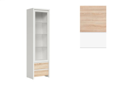 Vitrina Kaspian REG1W2S (alb/stejar sonoma)