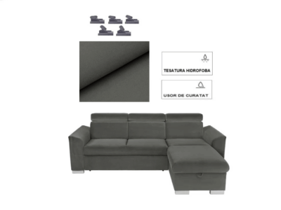 Colțar extensibil Evia (dreapta/stanga) -G3-Piano 15 (grey)