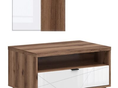 Masuta de cafea Forn LAW1S -DA (stejar delano închis/alb lucios)