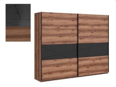 Dulap dressing Forn SZF/270 -DN (stejar delano închis/negru mat)