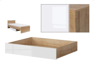 Sertar pentru pat Balder SZU (stejar riviera/alb lucios)