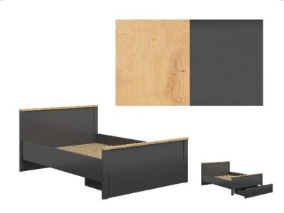 Pat cu sertar Hesen LOZ1S/140 -G (stejar artizan/grafit)