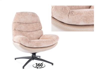 Fotoliu Giselle -Tap.236 (roz antichizat/beige)