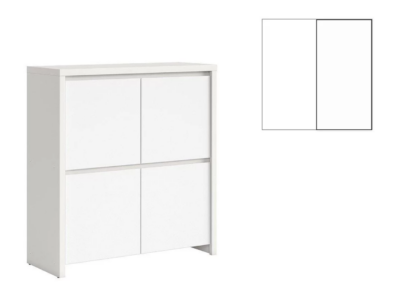 Comoda Kaspian KOM4D (alb/alb mat)