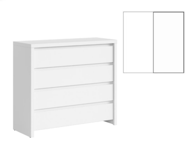 Comoda Kaspian KOM4S (alb/alb mat)