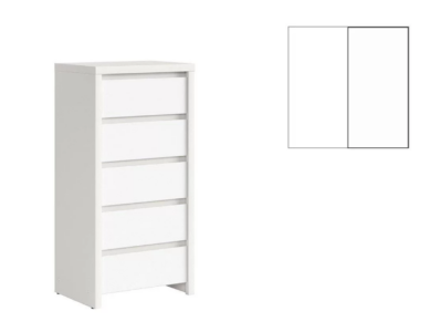 Comoda Kaspian KOM5S (alb/alb mat)
