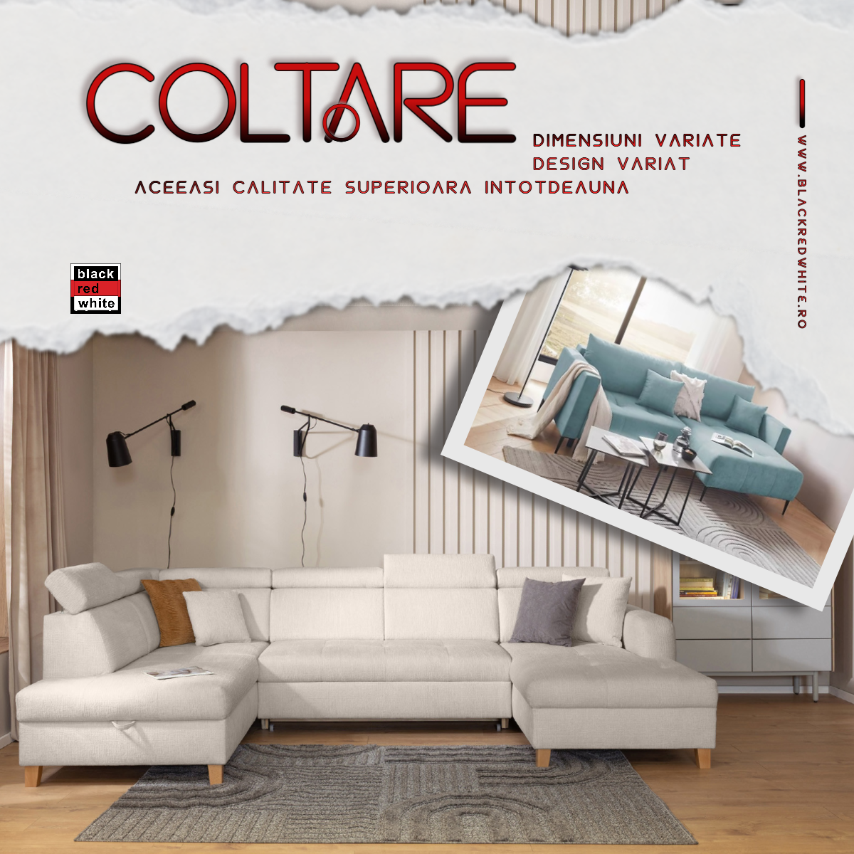 Coltare extensibile Black Red White
