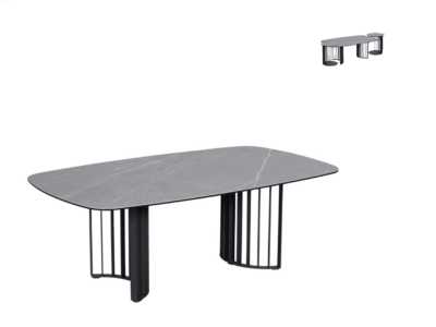 Masuta de cafea Lipari 120 (metal negru/ gri)