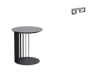 Masuta de cafea Lipari 45 (metal negru/ gri)