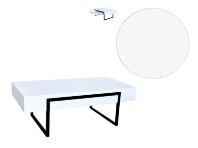 Masuta de cafea Orleans (metal negru/ alb)