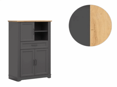 Comoda inalta Tolmin REG3D1S (stejar artizan/grafit)